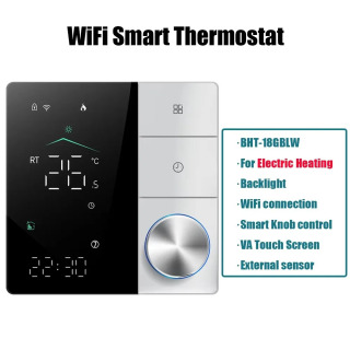 Wi-Fi smart tugmasi termostatni poldan isituvchi suv gazli qozoni uy xonasida dasturlashtiriladigan haroratni boshqarish moslamasi Alexa Google Home Светло-серый