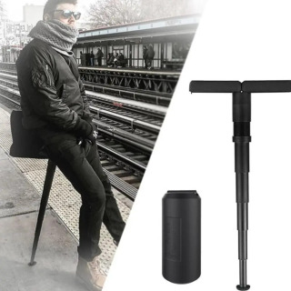 Portativ katlanadigan stul sovgʻalar qora plastik ixcham engil yuqori stul sozlanishi teleskopik metro stul