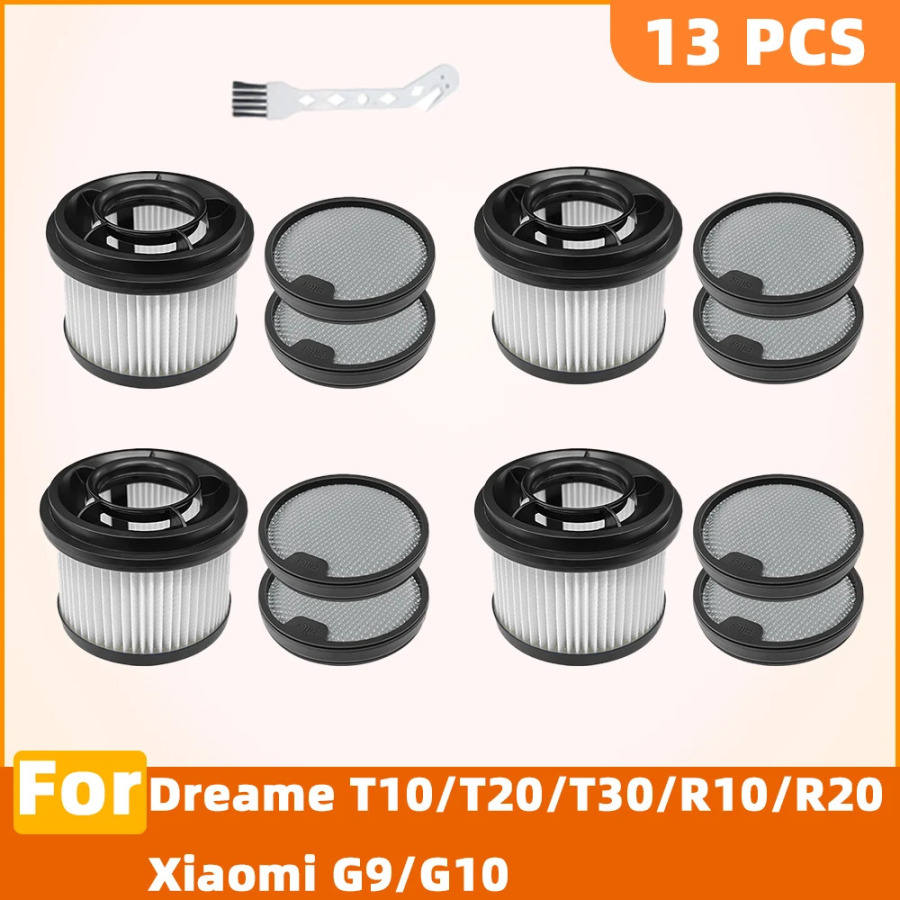 Совместим с Dreame T10/T20/T20 Pro/T30/T30 Neo/R10/R10 Pro/R20, запасные части Xiaomi G9/G10, предварительно передние HEPA-фильтры, аксессуары