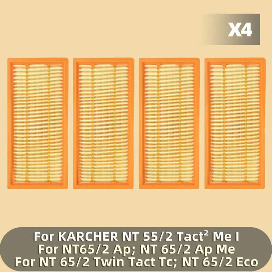 Karcher NT 65/2, NT 55/2, NT 65/2 Twin Tack Tc, NT 65/2 Eco, NT 65/2 Ap, NT 65/2 Ap Me Hepa filtri ehtiyot qismlari uchun mos keladi.