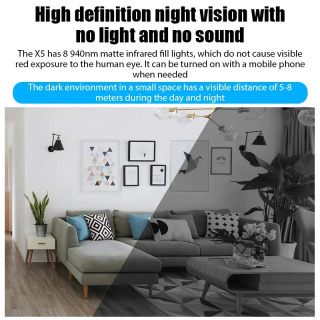 Aqlli uy uchun tungi koʻrish va harakat sensori DVR bilan simsiz 1080P mini CCTV kamera