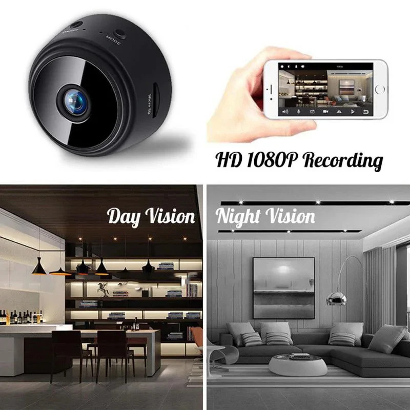 A9 mini kuzatuv kameralari Wi-Fi 1080P HD mini kamerali tungi koʻrish kamerasi sensorli veb-video kuzatuv Smart Life uyi