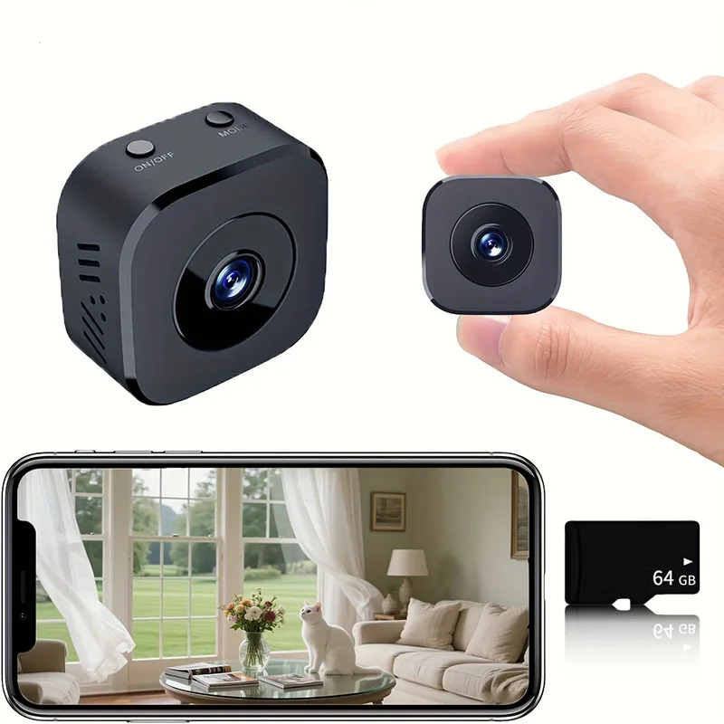 Мини-камера видеонаблюдения 4K Full HD, беспроводная Wi-Fi камера с двусторонней аудиосвязью, обнаружением движения и интеллектуальным инфракрасным ночным видением