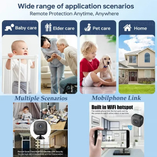 Новая мини-камера видеонаблюдения 6K HD с Wi-Fi, двусторонней аудиосвязью, датчиком движения и инфракрасным ночным видением 2026 года