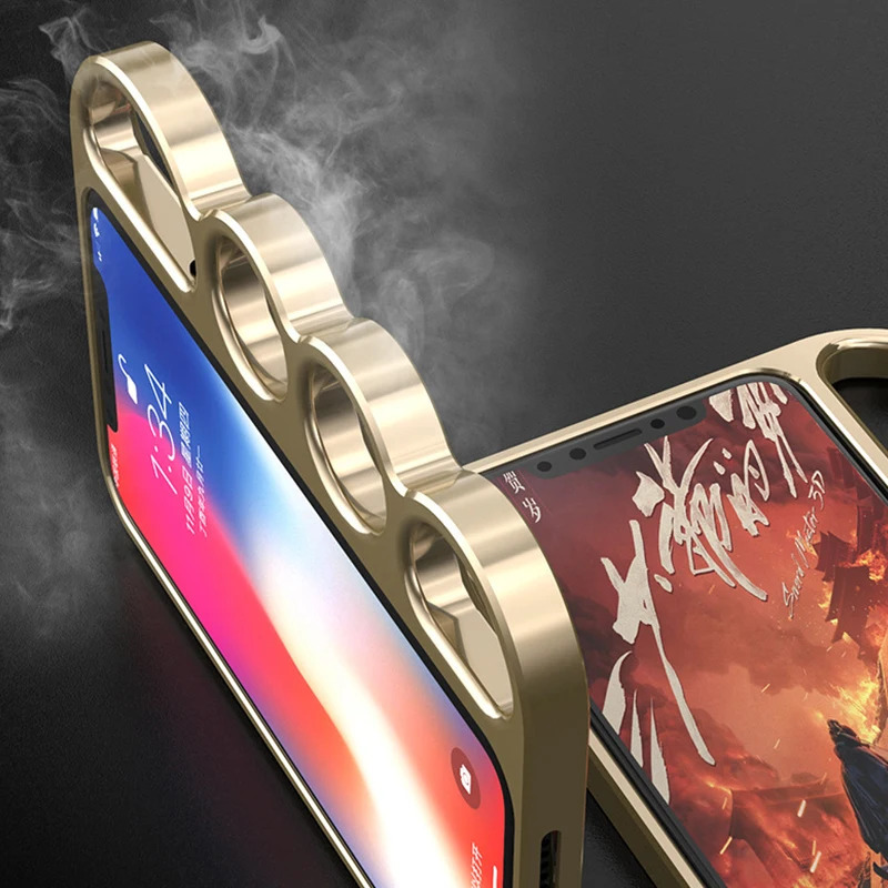 IPhone 16 14 13 12 X XS uchun oʻzini himoya qilish qoʻlqoplari Alyuminiy qotishma Super Dropga qarshi himoya qilish uchun mos