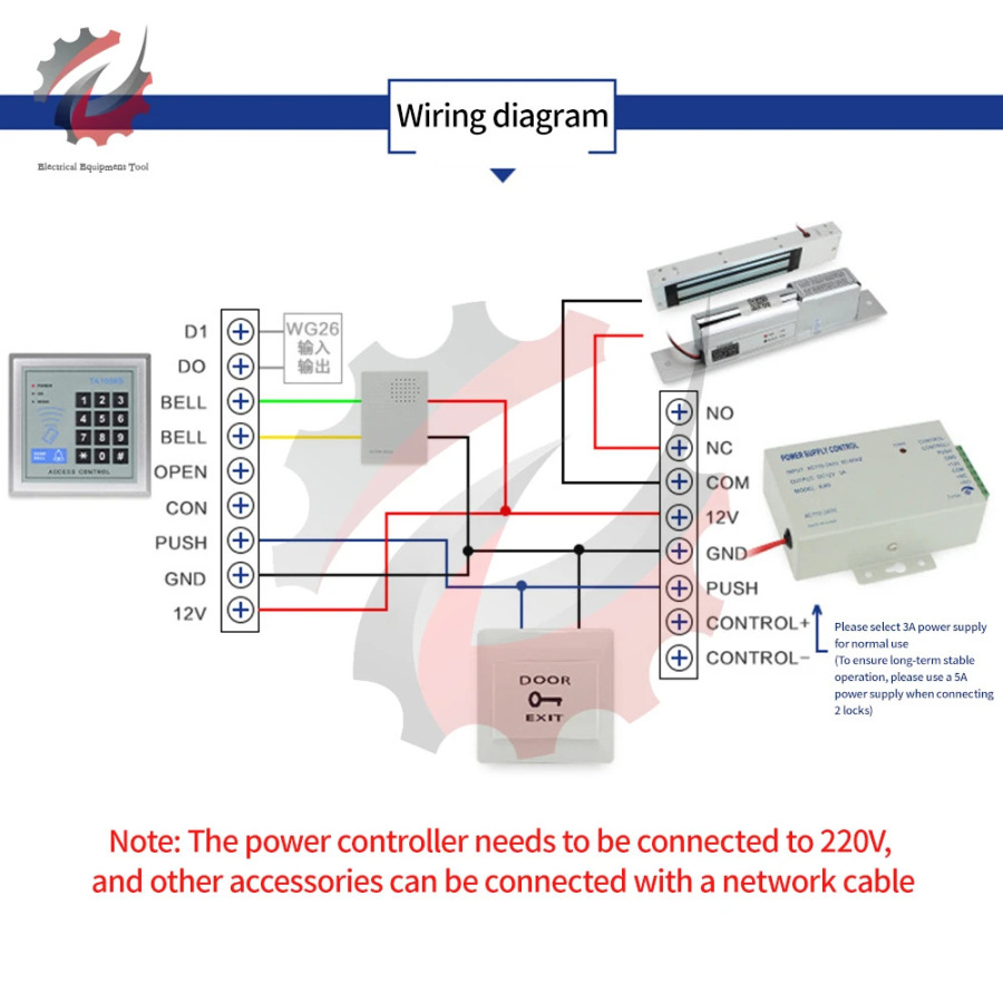 P/video interkom tizimi AC110-220V uchun PH dan DC12V 3A ga P kontroller kaliti