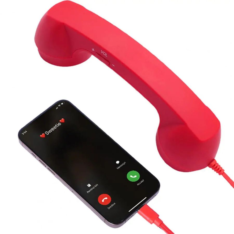 Mobil telefonlar uchun mikrofonli karnayli Vintage Retro telefon apparati Mobil telefonlar uchun qoʻngʻiroqlar uchun universal Type-c smartfonlari