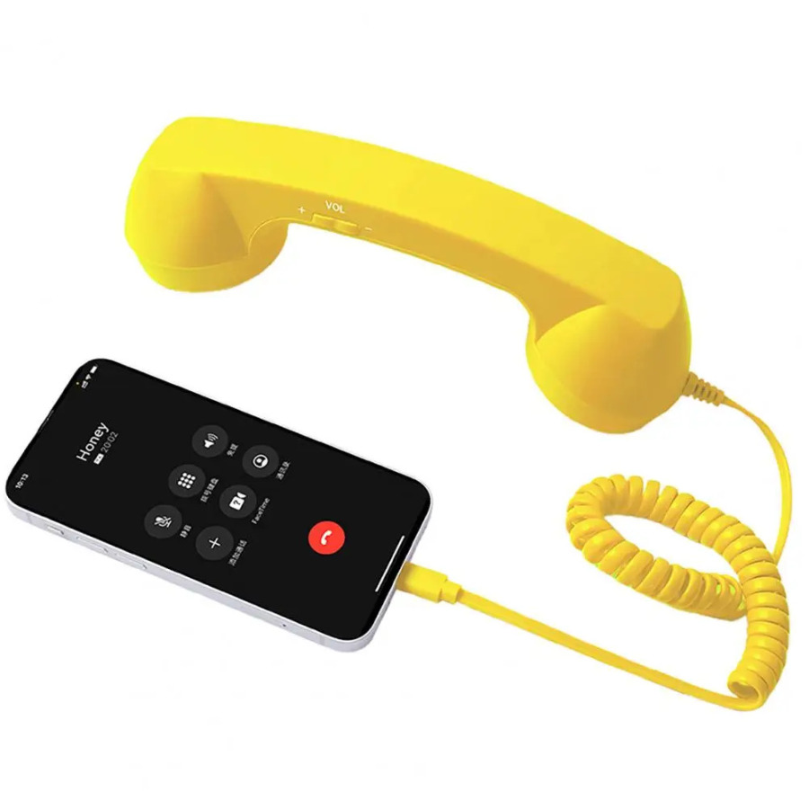 Mobil telefonlar uchun mikrofonli karnayli Vintage Retro telefon apparati Mobil telefonlar uchun qoʻngʻiroqlar uchun universal Type-c smartfonlari