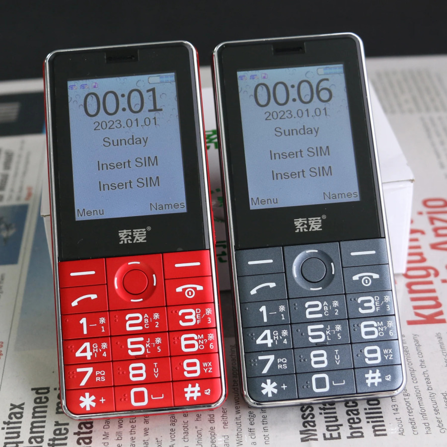 2G GSM Телефон Для Пожилых Людей С Большой Батареей, Длительным Временем Работы, Двойным Фонариком, Вызовом SOS