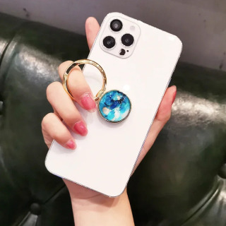 IPhone X 8 7 11 12 Pro uchun marmar mobil telefon ushlagichi Samsung S9 telefon braketi uchun 360 daraja oltin metall barmoqli telefon stendi