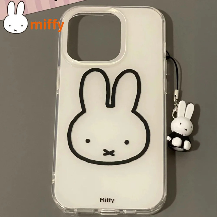 Милый чехол для мобильного телефона Miffy Kawaii Iphone XS/XR/11/12/13/14/15/16ProMax Ins, чехол для телефона с защитой от падения, простой, все обертывание, подарок для девочки