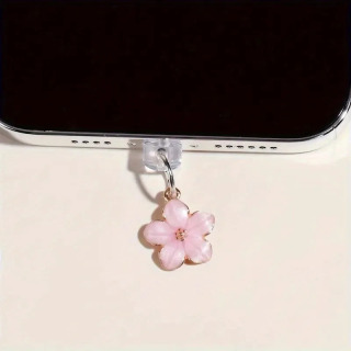1 dona oddiy gullar telefon chang vilkasi aksessuarlari iPhone Samsung Type-C zaryadlovchi porti uchun osilgan marjon.