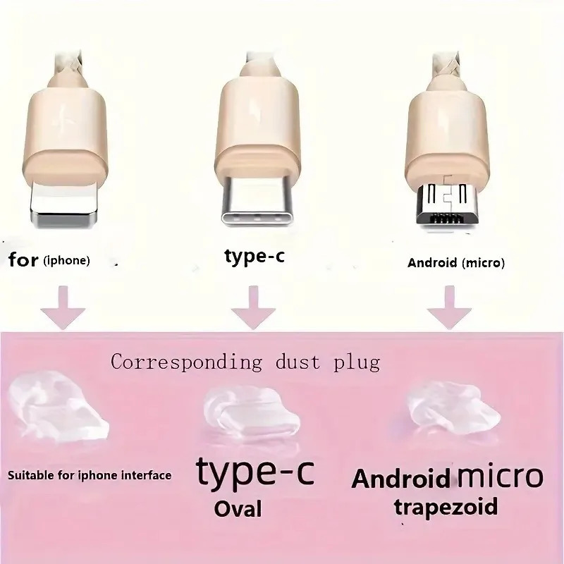 1 dona oddiy gullar telefon chang vilkasi aksessuarlari iPhone Samsung Type-C zaryadlovchi porti uchun osilgan marjon.