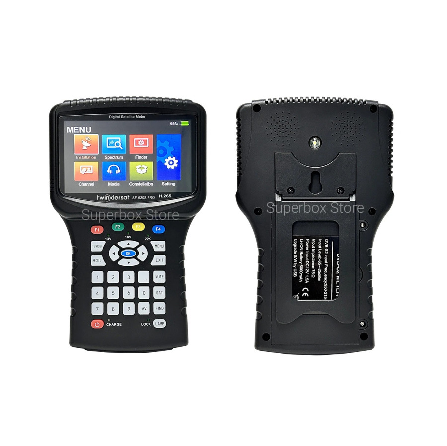 Twinklersat SF-620S Pro Satellite Finder H.265 HEVC 4,3-дюймовый экран DVB-S2 HD-измеритель сигналов с CCTV в CVBS 5000 мАч Аккумуляторная