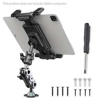 Planshet devoriga oʻrnatish moslamasi 360° aylanadigan sozlanishi alyuminiy devorga oʻrnatiluvchi choʻziladigan ushlagich iPad uchun barcha 4,7-13 dyuymli telefon va planshetlarga mos keladi. черный