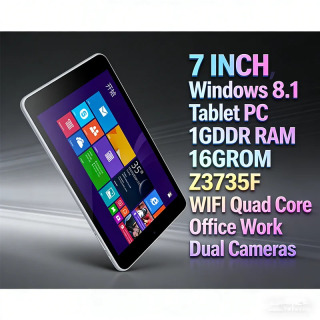 Планшетный ПК 7 дюймов, Windows 8.1, процессор Z3735F, 1 ГБ ОЗУ, 32-битная система, Wi-Fi, четырехъядерный, для офисной работы, с камерами