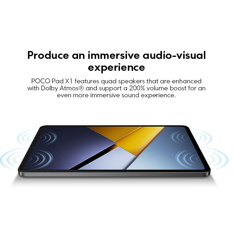 Планшет POCO Pad X1 11.2 дюйма, 3.2K, 144 Гц, дисплей с защитой зрения, Snapdragon 7 Gen 3, 8 ГБ ОЗУ, 512 ГБ памяти, 13 МП камера, быстрая зарядка 45 Вт, аккумулятор 8850 мАч