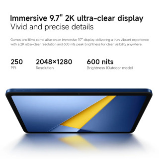 Новейший планшет POCO Pad C1 Global Version с 9,7-дюймовым 2K-дисплеем 120 Гц, кристально чистым изображением, батареей 7600 мАч и процессором Snapdragon 18W. ®   6s 4G Gen 2