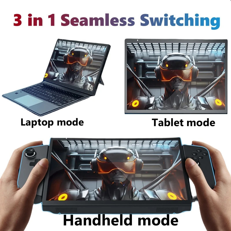 10,5 dyuymli mini WiFi oʻyin kompyuteri 3 in 1 planshetli noutbuk N95 olinadigan sensorli ekranli kompyuter