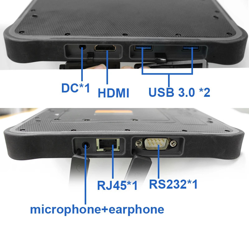 Прочный планшетный ПК 10,1 дюйма, 1920*1200, 500 нит, Intel I5-1235U, Windows 11 Pro, 4G LTE, GPS, 8 ГБ ОЗУ/256 ГБ ПЗУ, 6000 мАч/7,6 В, аккумулятор