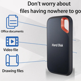 Portativ SSD tashqi qattiq disk 1TB yuqori tezlikdagi HDD 2TB 4TB 256TB USB3.1 Type-C qattiq holat drayveri noutbuk/telefon/MAC/kompyuter uchun