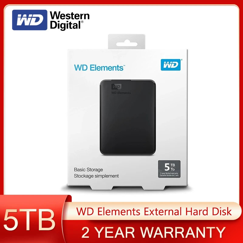 Western Digital WD Elements tashqi qattiq disk 5TB 4TB 2TB 1TB 2,5