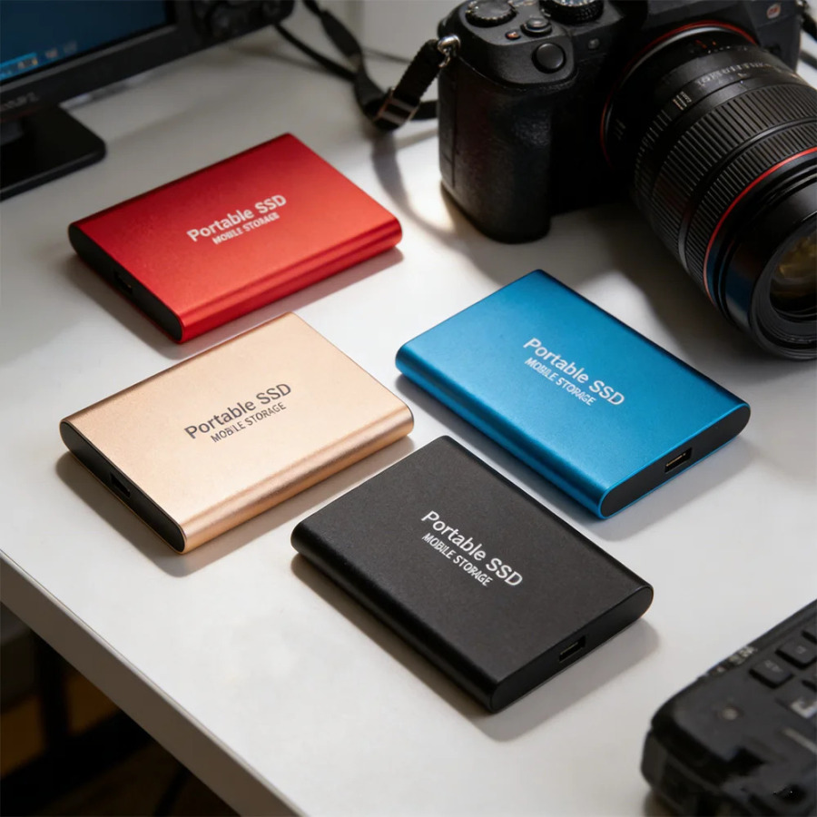 4TB USB-C tashqi portativ SSD tashqi makon, xom maʼlumotlar va hujjatlarni saqlash uchun zarbaga chidamli