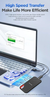 Koʻp funktsiyali portativ tashqi SSD, oson ishlash, tezkor maʻlumotlarni uzatish, tashqi qattiq disk, turli xil qurilmalar uchun keng qoʻllaniladi.