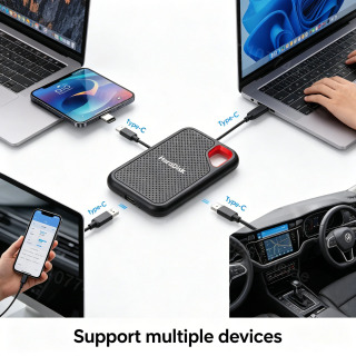 Koʻp funktsiyali portativ tashqi SSD, oson ishlash, tezkor maʻlumotlarni uzatish, tashqi qattiq disk, turli xil qurilmalar uchun keng qoʻllaniladi.