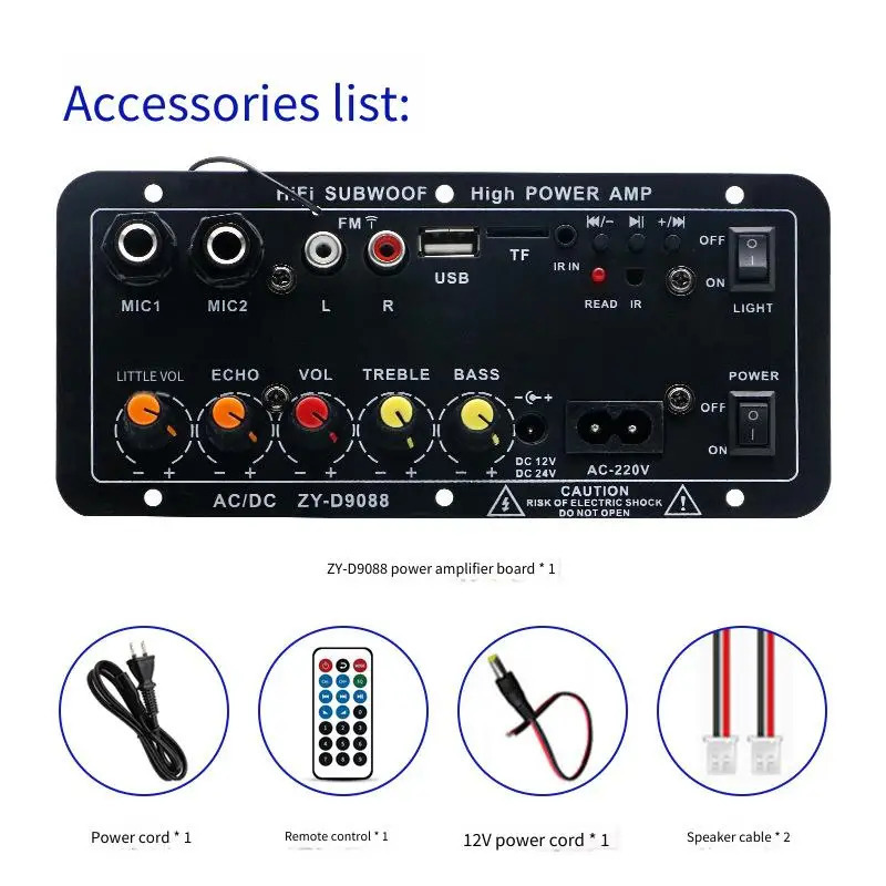 Плата усилителя звука, поддержка микрофона, Bluetooth Amplificatore, сабвуфер, динамик, домашнее караоке, уличное автомобильное аудио
