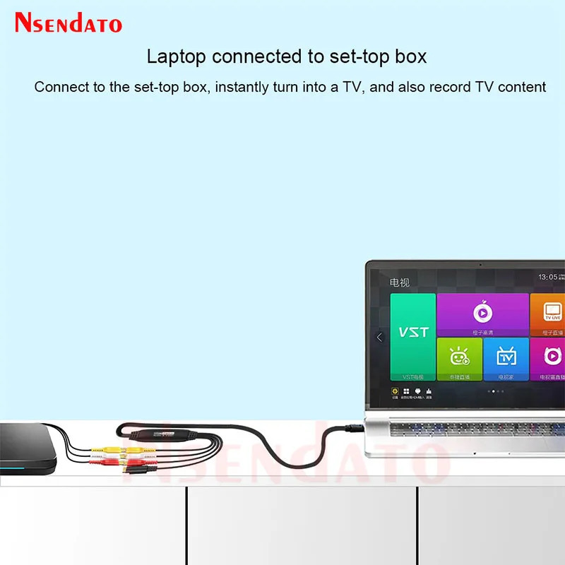 USB AV-рекордер для записи видео и аудио, 1080p 30 Гц, адаптер для захвата аудио и видео с VHS, TV, DVD, VCR, конвертер RCA в USB для Mac