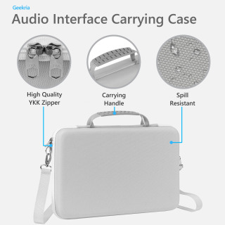 Geekria audio interfeysi qutisi Akai Professional MPK Mini 4 portativ EVA qattiq sumkasi sayohat sumkasi bilan mos keladi