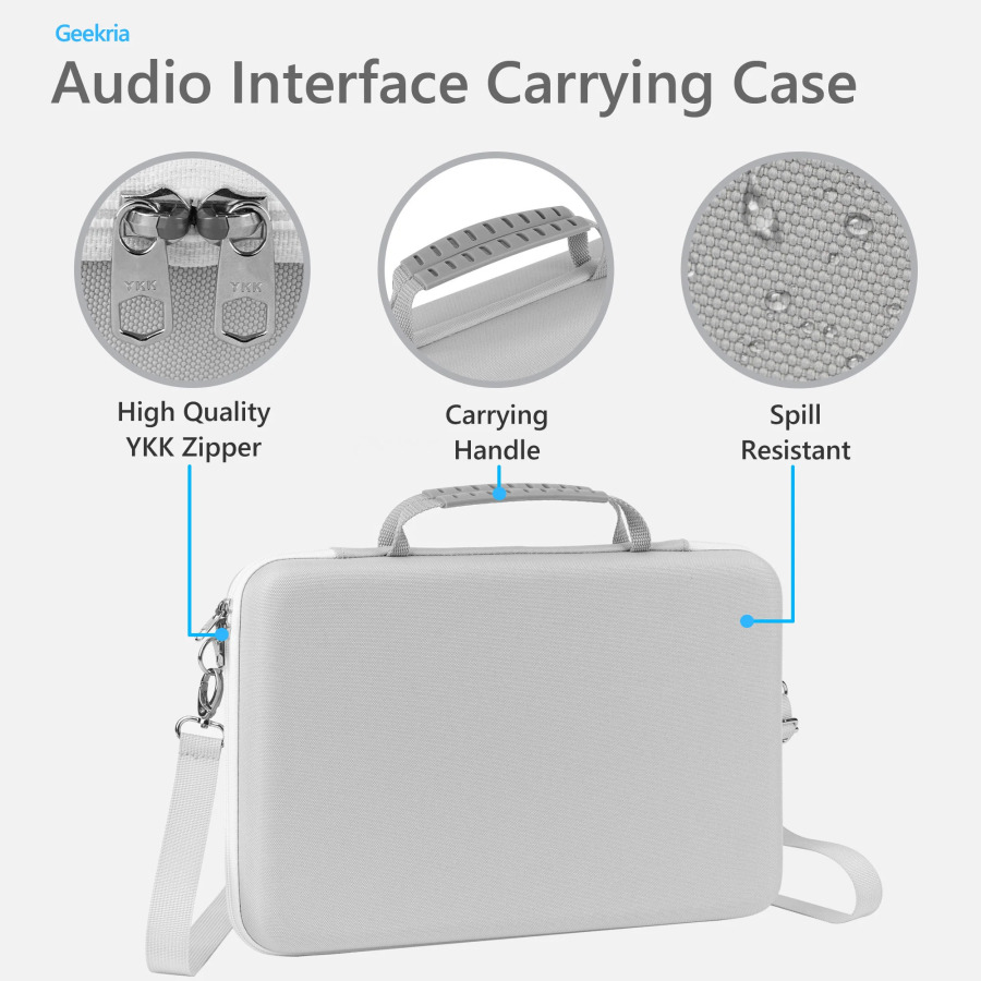 Geekria audio interfeysi qutisi Akai Professional MPK Mini 4 portativ EVA qattiq sumkasi sayohat sumkasi bilan mos keladi