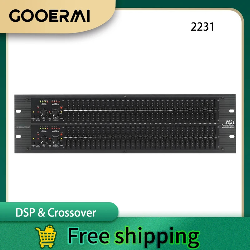 Аудиооборудование Gooermi 2231, профессиональное двойное 31-полосное выравнивание эквалайзера, графическая оптовая продажа с фабрики для стереосистемы