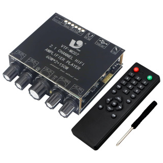 VIRE 2*60 Вт + 150 Вт сабвуфер Bluetooth 5,3 плата усилителя мощности USB звуковая карта 2,1-канальный аудиоэквалайзер модуль усилителя класса D Слоновая кость