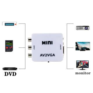 Переходник RCA в VGA 1080P AV в VGA Mini AV2VGA, видео преобразователь с 3,5 мм аудио AV2VGA /CVBS + аудио в ПК HDTV