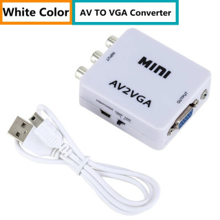 Переходник RCA в VGA 1080P AV в VGA Mini AV2VGA, видео преобразователь с 3,5 мм аудио AV2VGA /CVBS + аудио в ПК HDTV