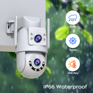 JOOAN 10-мегапиксельная 6-мегапиксельная PTZ Wifi Камера Наружная IP-камера с двумя объективами и двумя экранами AI Отслеживающая защита безопасности CCTV Камера видеонаблюдения