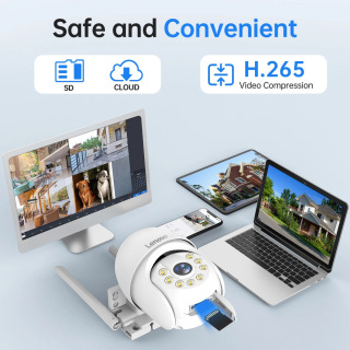 Lenovo 5MP Smart Wi-Fi PTZ kamerasi tashqi 5x raqamli masshtabli avtomatik kuzatuv ONVIF CCTV IP kamerasi CCTV kamerasi