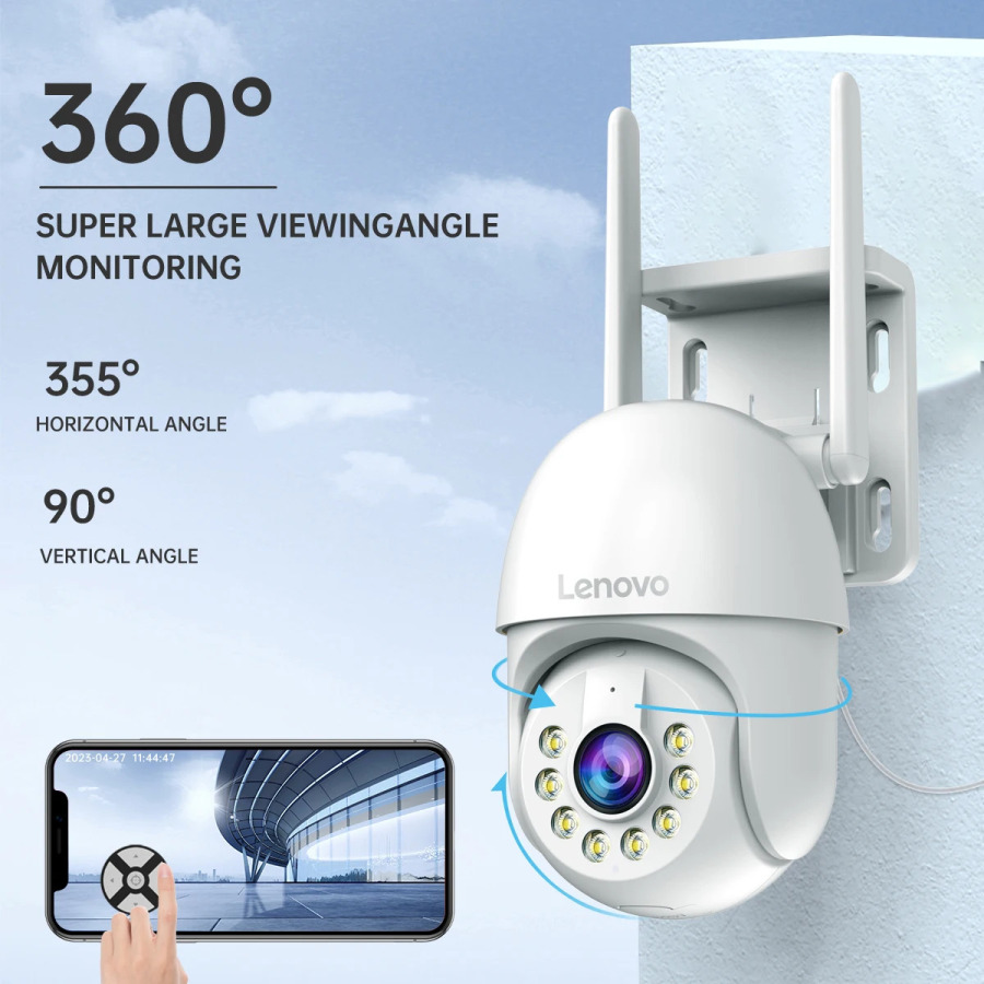 Lenovo 5MP Smart Wi-Fi PTZ kamerasi tashqi 5x raqamli masshtabli avtomatik kuzatuv ONVIF CCTV IP kamerasi CCTV kamerasi