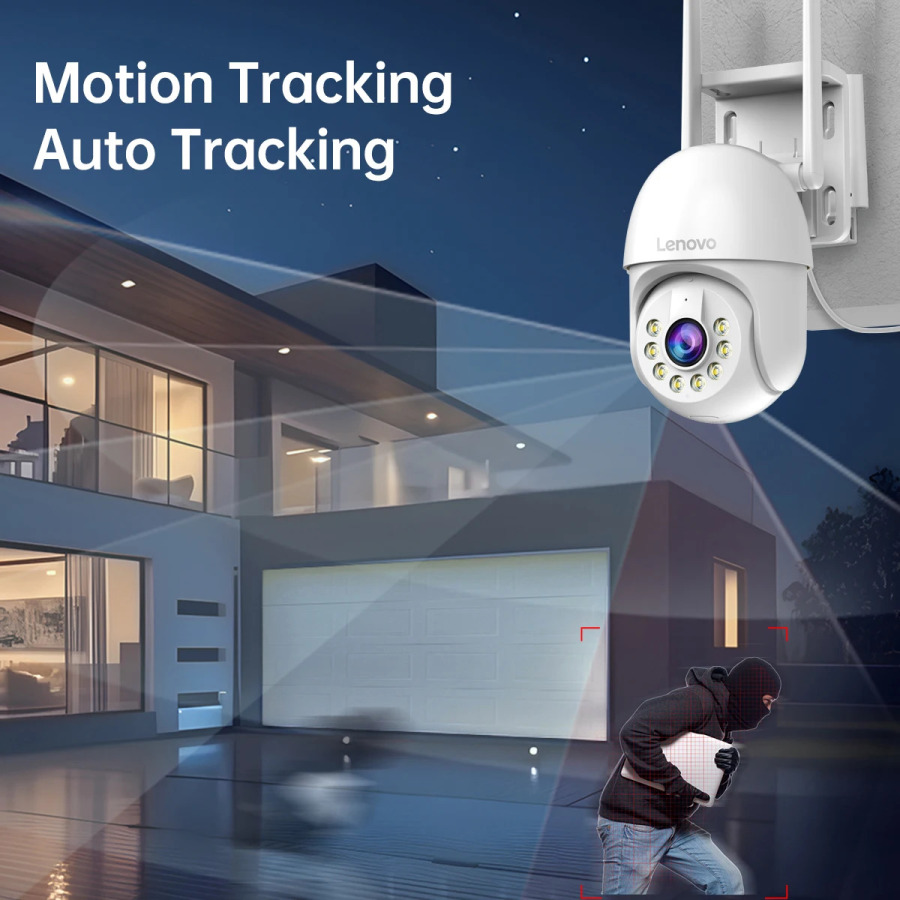 Lenovo 5MP Smart Wi-Fi PTZ kamerasi tashqi 5x raqamli masshtabli avtomatik kuzatuv ONVIF CCTV IP kamerasi CCTV kamerasi