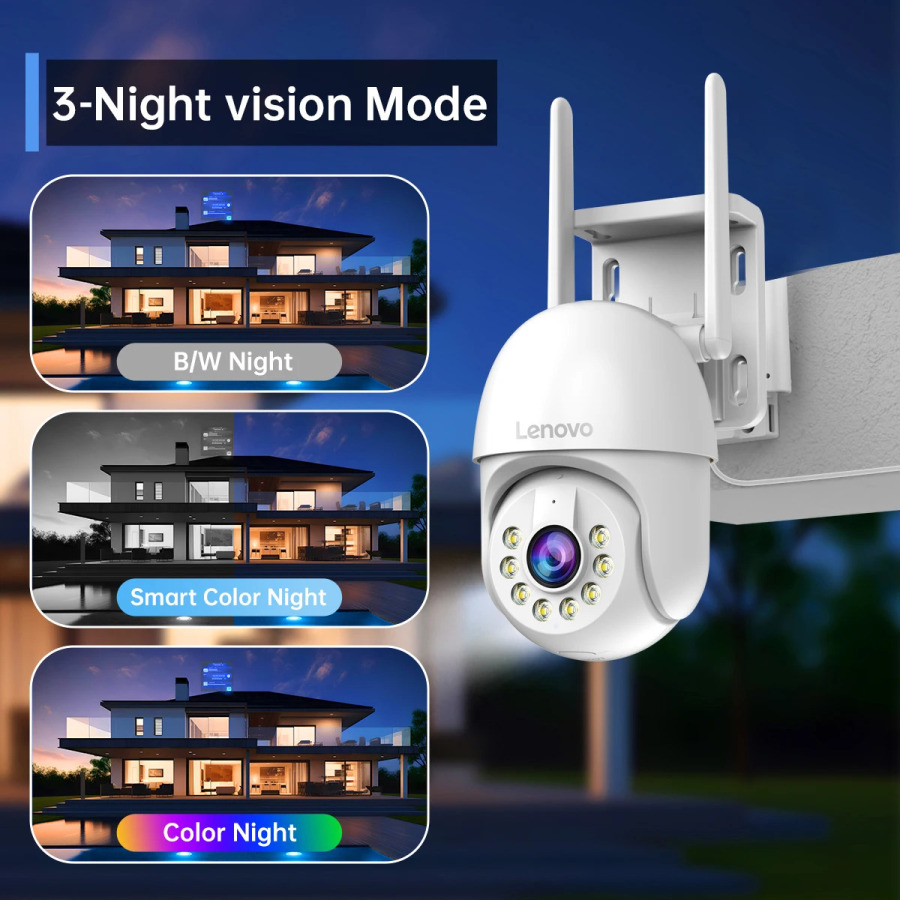 Lenovo 5MP Smart Wi-Fi PTZ kamerasi tashqi 5x raqamli masshtabli avtomatik kuzatuv ONVIF CCTV IP kamerasi CCTV kamerasi