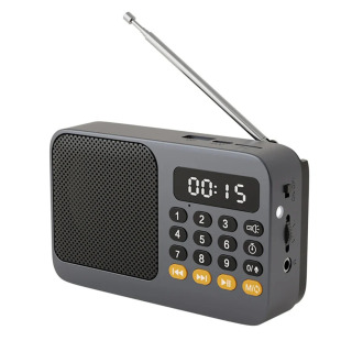 Портативный FM-радиоприемник С LED-дисплеем, USB, TF, MP3-плеером, Встроенным Динамиком, Фонариком, Перезаряжаемый черный