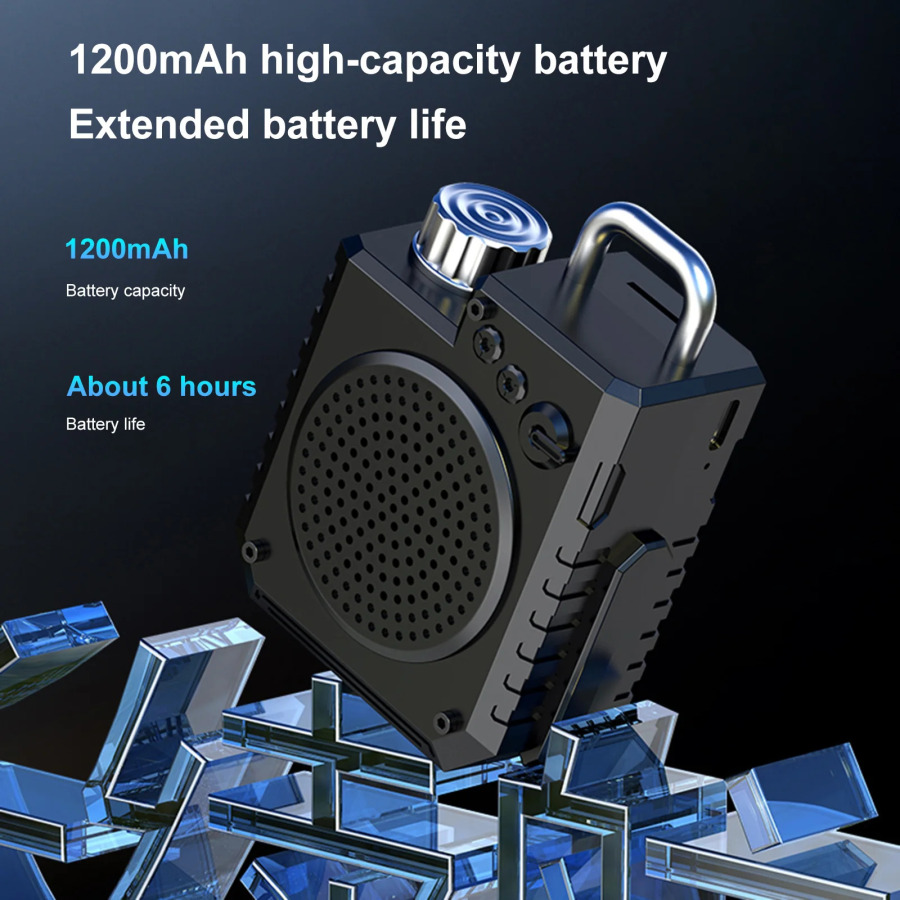 Умный беспроводной портативный динамик Bluetooth-совместимый металлический механический динамик со светодиодным экраном RGB Настольный сабвуфер
