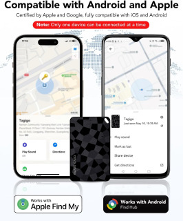 Smart Wallet Tracker, qayta zaryadlanuvchi ikki tizimli obʻektlarni topuvchi Apple Find My ilovasi va Android 