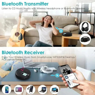 Портативный CD-плеер, двусторонний Bluetooth 5,0, встроенный динамик, HIFI CD, музыка, Walkman ASP, перезаряжаемый USB, воспроизведение без потерь