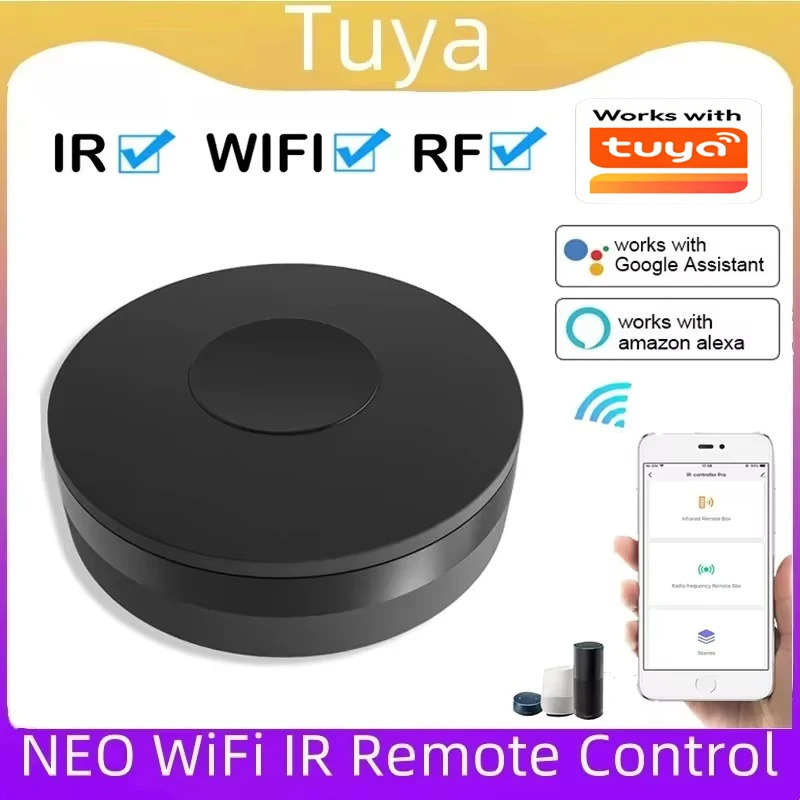 Умный ИК-пульт дистанционного управления Tuya Smart RF 2026 с Wi-Fi для умного дома, инфракрасный контроллер для кондиционеров и всех телевизоров, работает с Alexa и Google Home