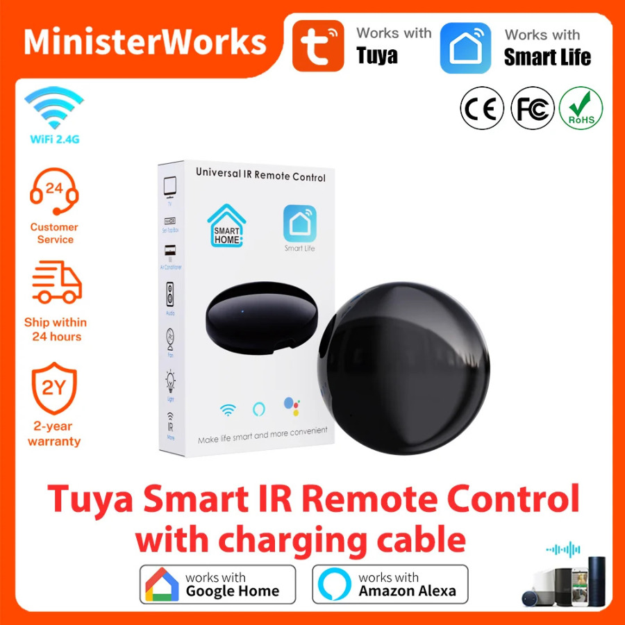 Универсальный ИК-пульт Tuya Smart для умной домашней автоматизации, пульт дистанционного управления для ТВ-кондиционера, работает с Alexa Google Home