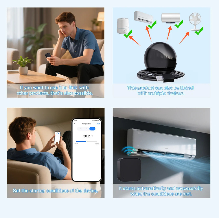 Универсальный ИК-пульт Tuya Smart для умной домашней автоматизации, пульт дистанционного управления для ТВ-кондиционера, работает с Alexa Google Home