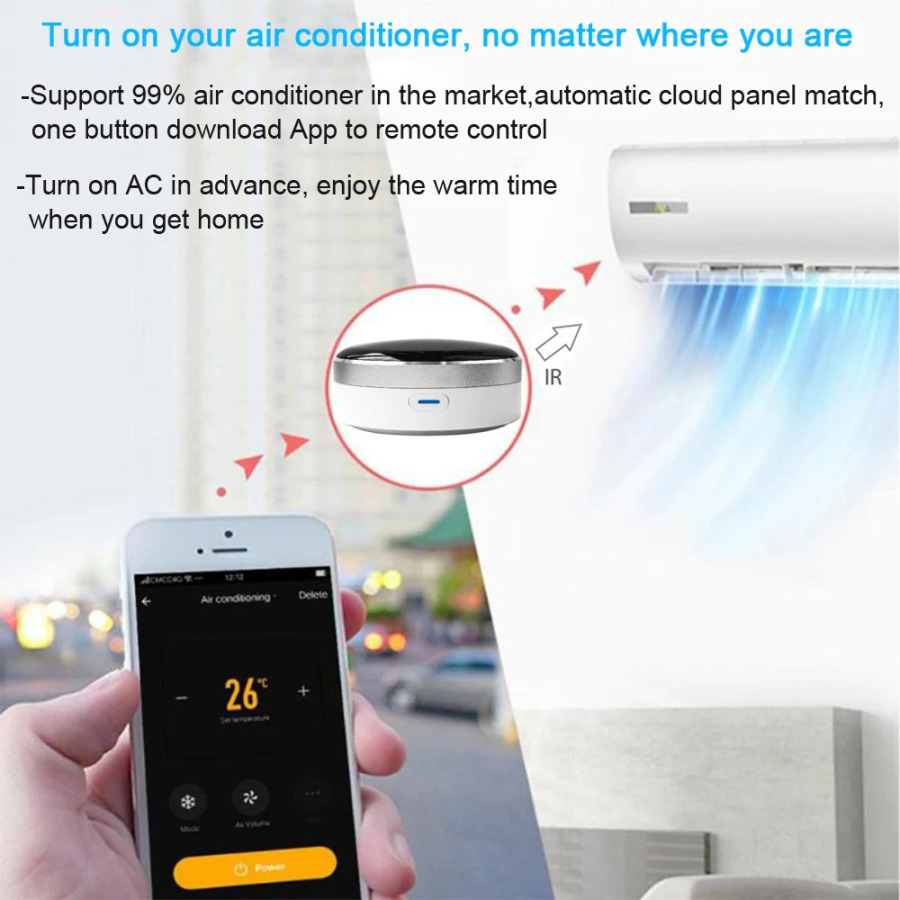CUSAM Universal IR Smart Wi-Fi masofadan boshqarish pulti + Infraqizil uy boshqaruv markazi Tuya ilovasi Google Assistant Alexa Siri bilan ishlaydi